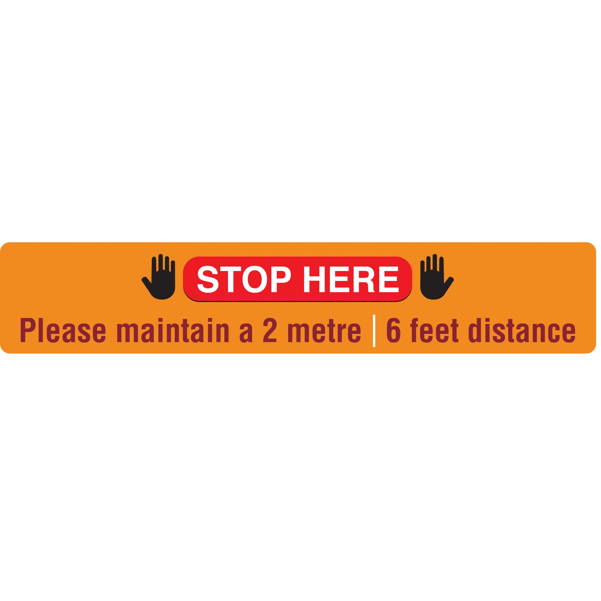 Physical Distancing Stop Line Decal EN